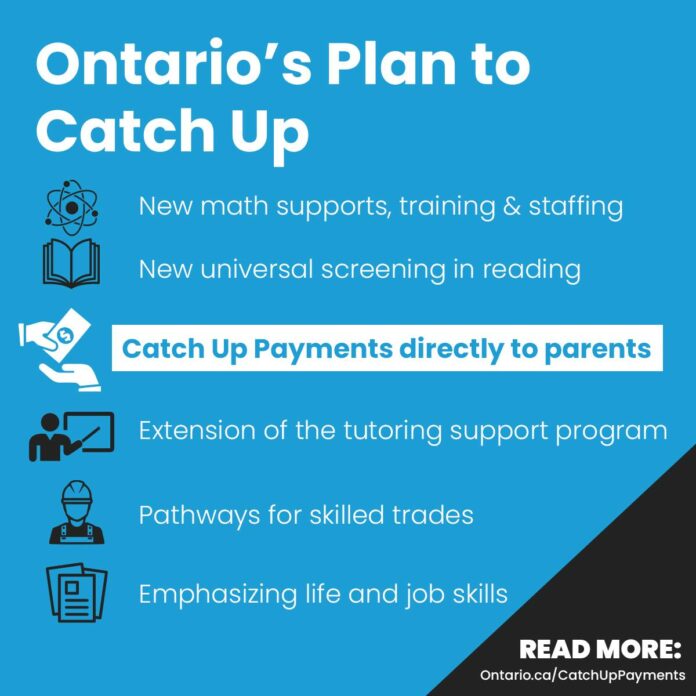 catch up payments ontario payment